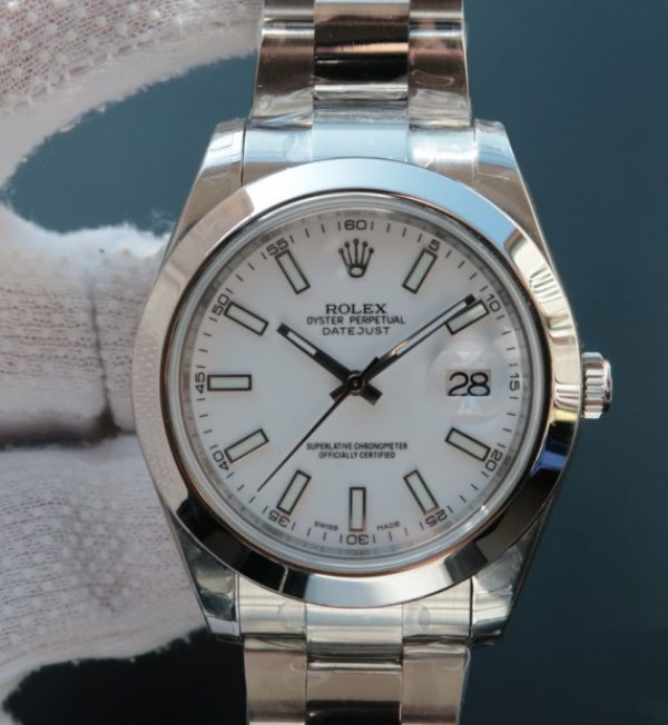 Rolex DateJust 41mm 126333 EW Polished Bezel White Dial SS Bracelet A3163