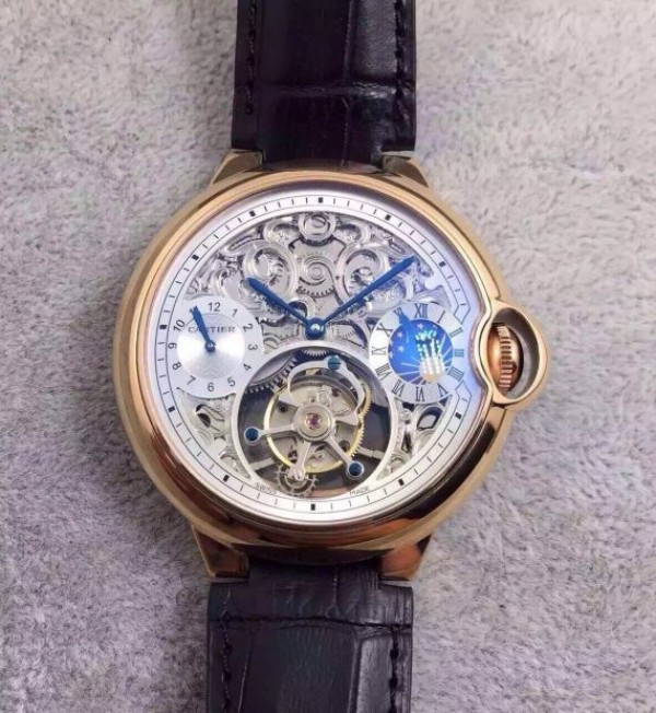 Cartier Ballon Bleu Skeleton Tourbillon RG White Dial