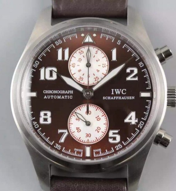 IWC V6 Pilot Chrono Brown/White Dial A7750