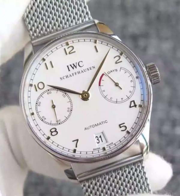 IWC YL Portuguese IW5001 White Dial RG Markers