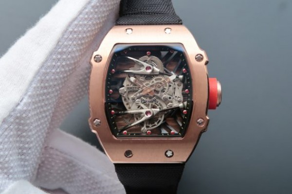 Richard Mille RM027 RG Skeleton Dial Black Nylon Strap 6T51