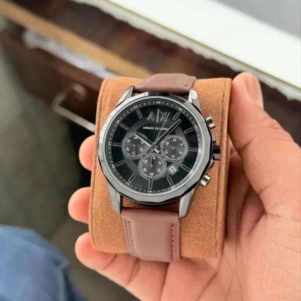 Armani Exchange Skeleton Rose Gold White Dial - gallery
