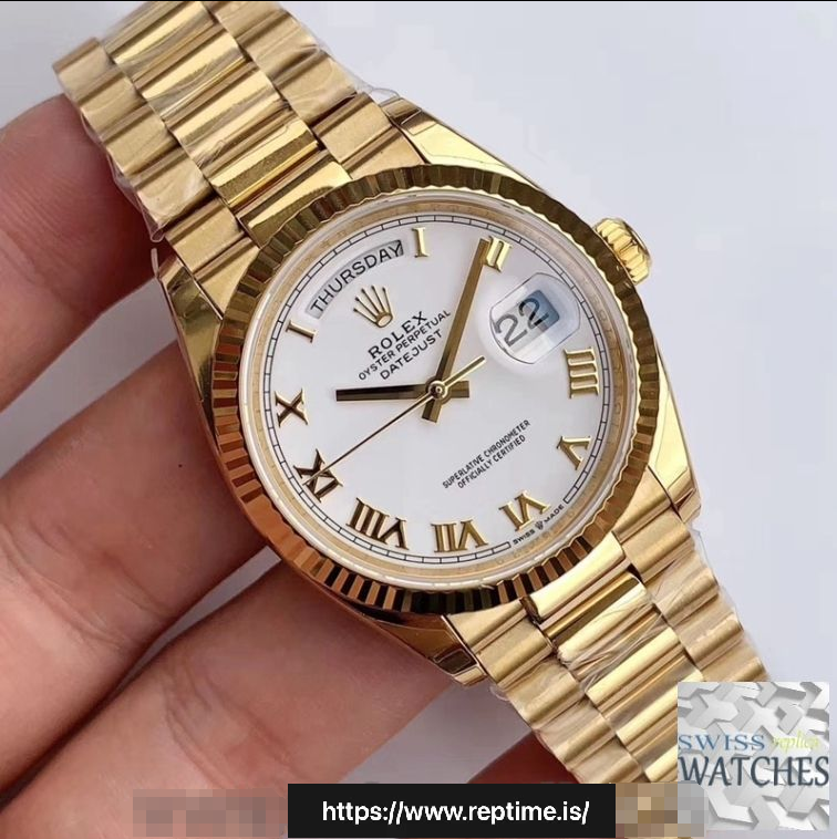 ROLEX DAY DATE WHITE DIAL SAPPHIRE CRYSTAL 36MM SWISS REPLICA m128238.2 - gallery