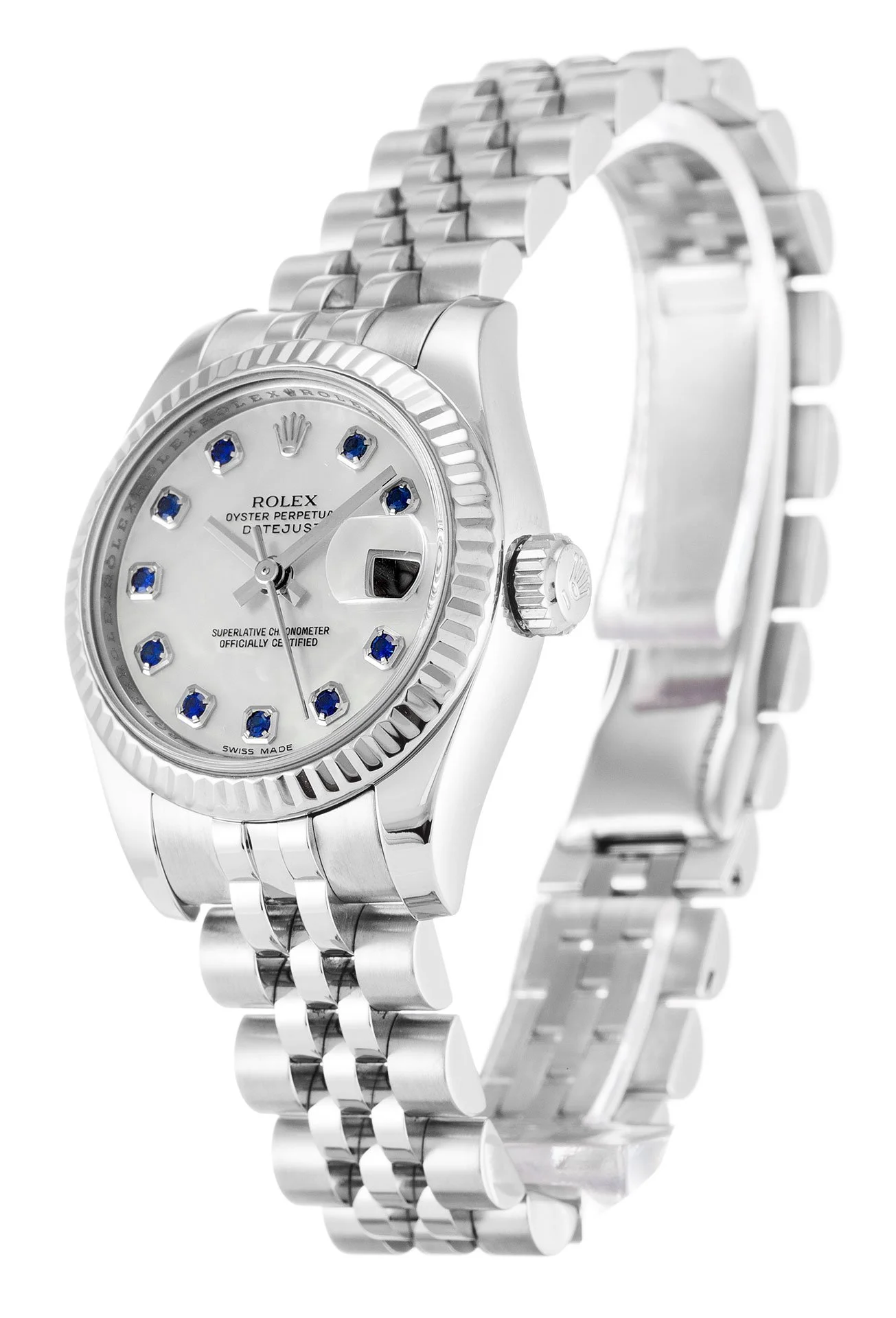 Rolex Lady-Datejust 26mm Mother Of Pearl   White Dial 179174 - gallery