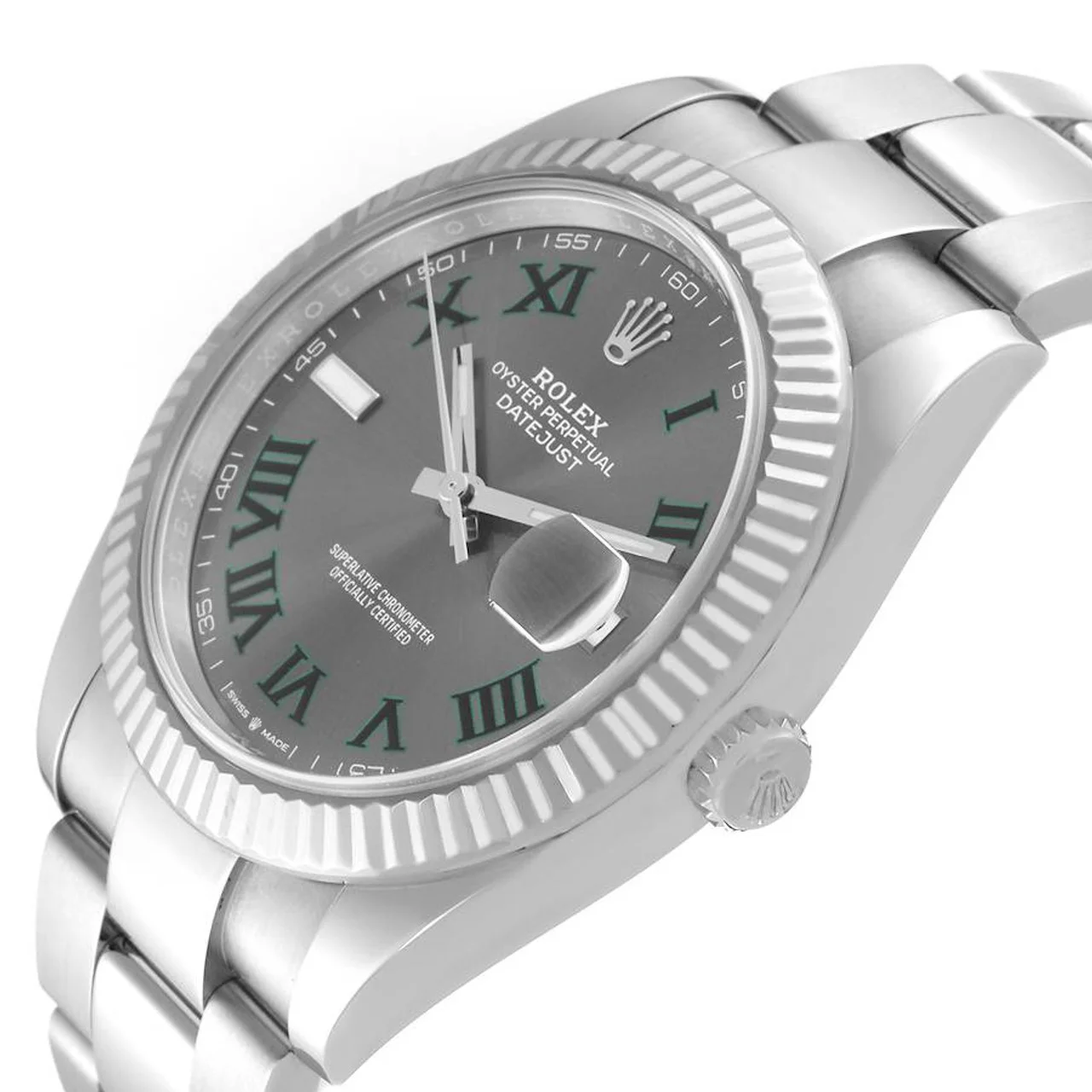 Superclone Rolex Datejust 41mm Rhodium Dial 126334  Wimbledon  Flutted / Oyster - gallery