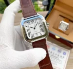 Cartier De Santos White Dial Leather Strap - gallery