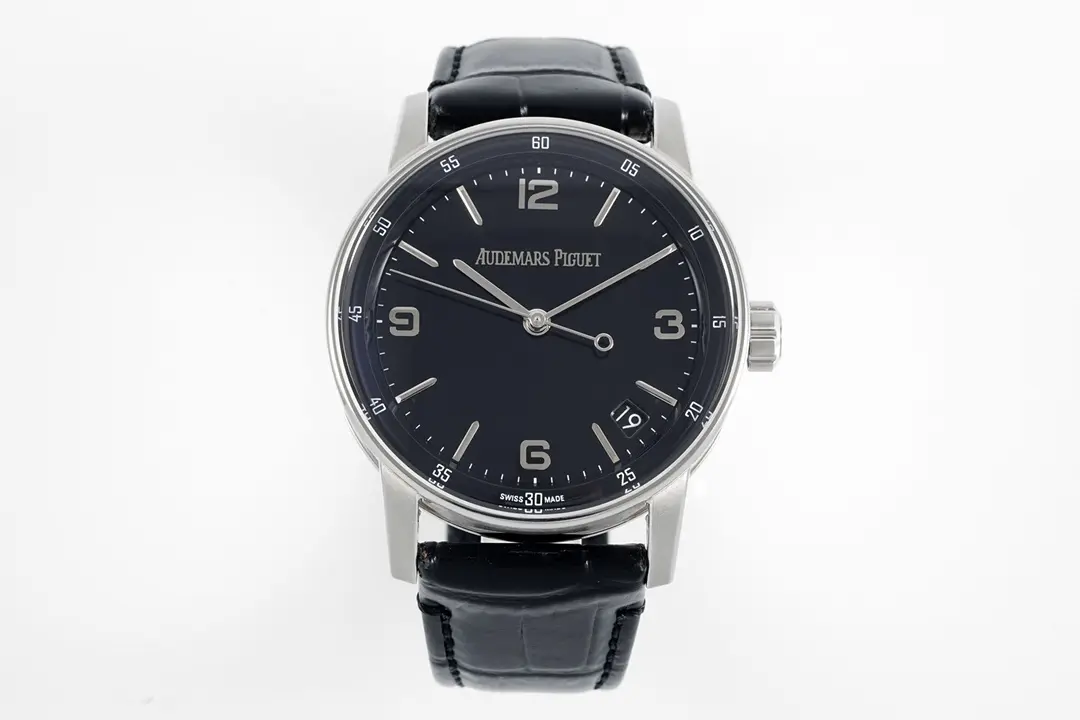 watch Audemars Piguet CODE 11.59 Blue Dial Three-Hand Automatic Watch   41mm Stainless Steel Case with Black Leather Strap
