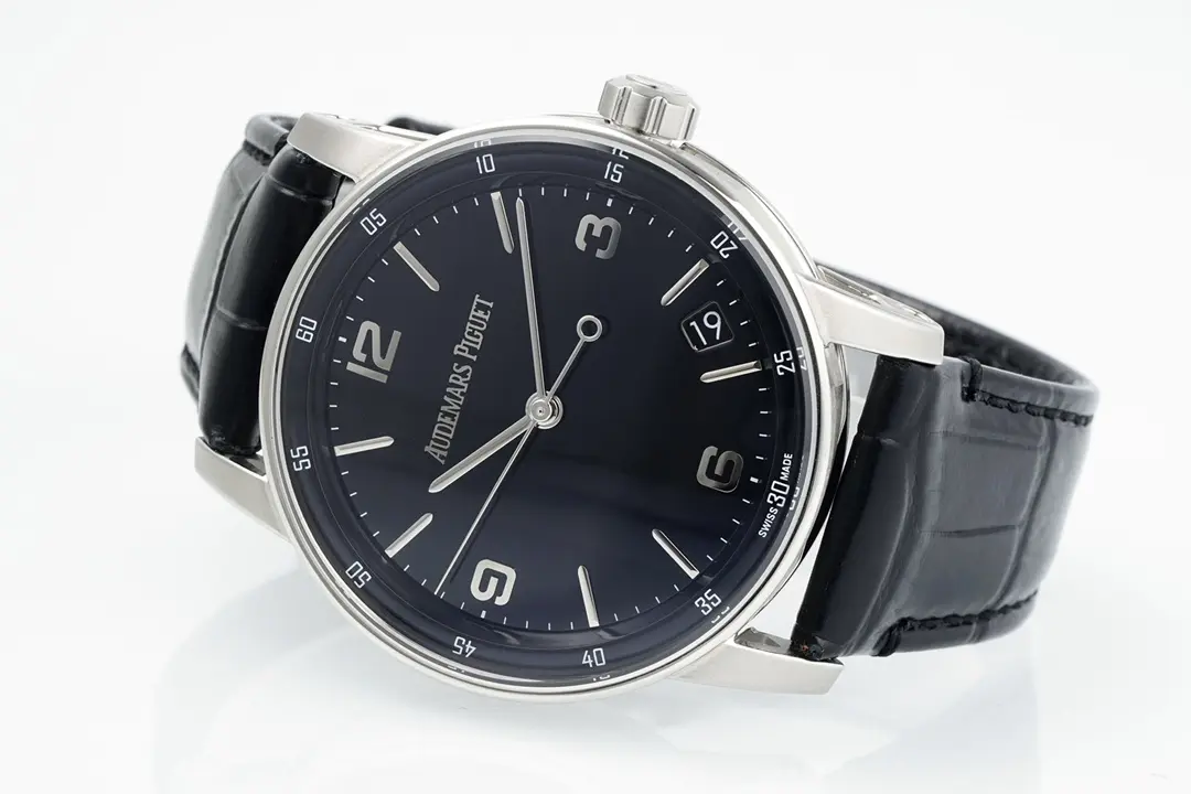 watch Audemars Piguet CODE 11.59 Blue Dial Three-Hand Automatic Watch   41mm Stainless Steel Case with Black Leather Strap - gallery