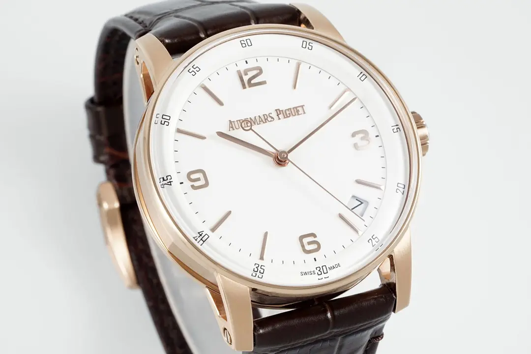 watch Audemars Piguet CODE 11.59 Blue Dial Three-Hand Automatic Watch   41mm Rose Gold Case with Brown Leather Strap - gallery