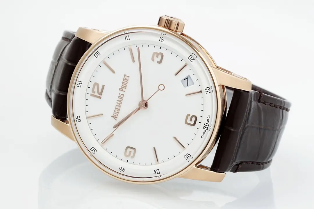 watch Audemars Piguet CODE 11.59 Blue Dial Three-Hand Automatic Watch   41mm Rose Gold Case with Brown Leather Strap - gallery