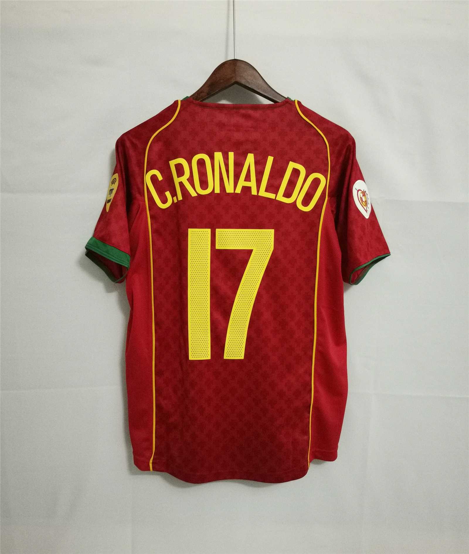 2004 Portugal C.Ronaldo #17 Euro Cup Home Retro Jersey