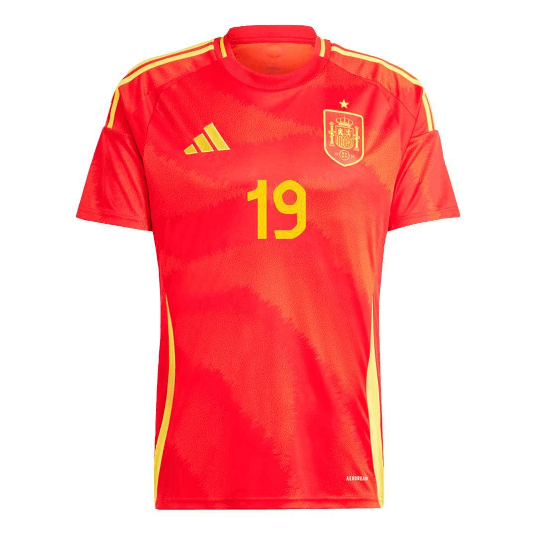 2024 Spain LAMINE YAMAL #19 Euro Cup Home Football Jersey - view 3