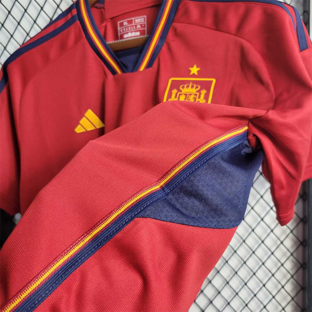 2022 Spain   World Cup Home Fan Edition Soccer Jersey - view 4