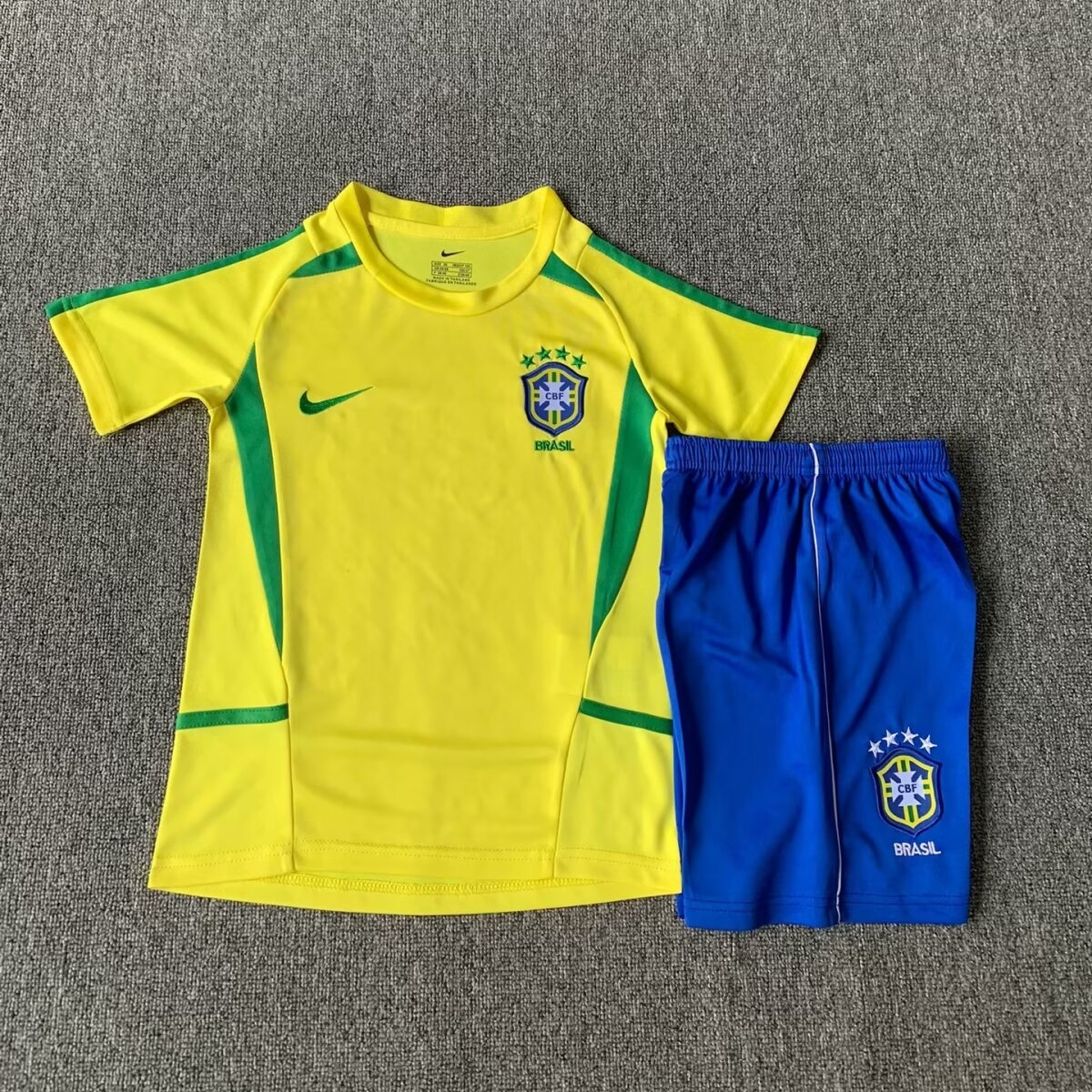 2002 Brazil World Cup Home Retro Kids Kit Jersey+Shorts - view 6