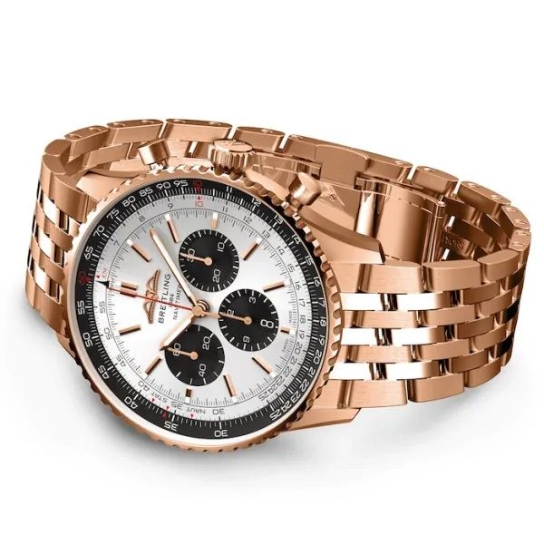 Breitling Navitimer Men Automatic Silver 18ct Rose Gold Watch RB0137241G1R1 - gallery