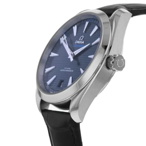 Omega Seamaster Aqua Terra Men Automatic Blue Leather Watch O22013412103001 - gallery