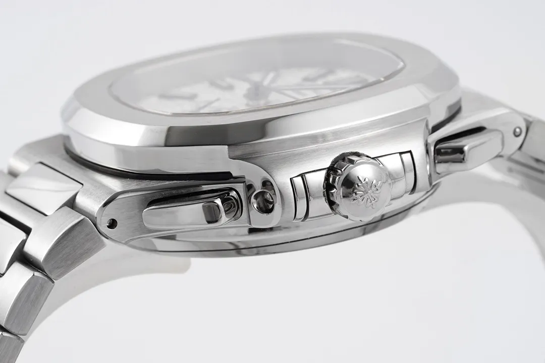 Patek Philippe Silver Nautilus Chronograph Watch - gallery
