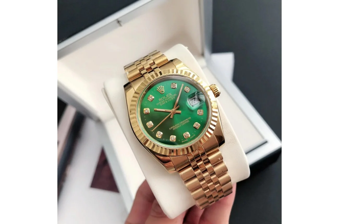 Couple Watches Rolex Datejust 36/28mm RG/RG Jub Green/Dial - gallery