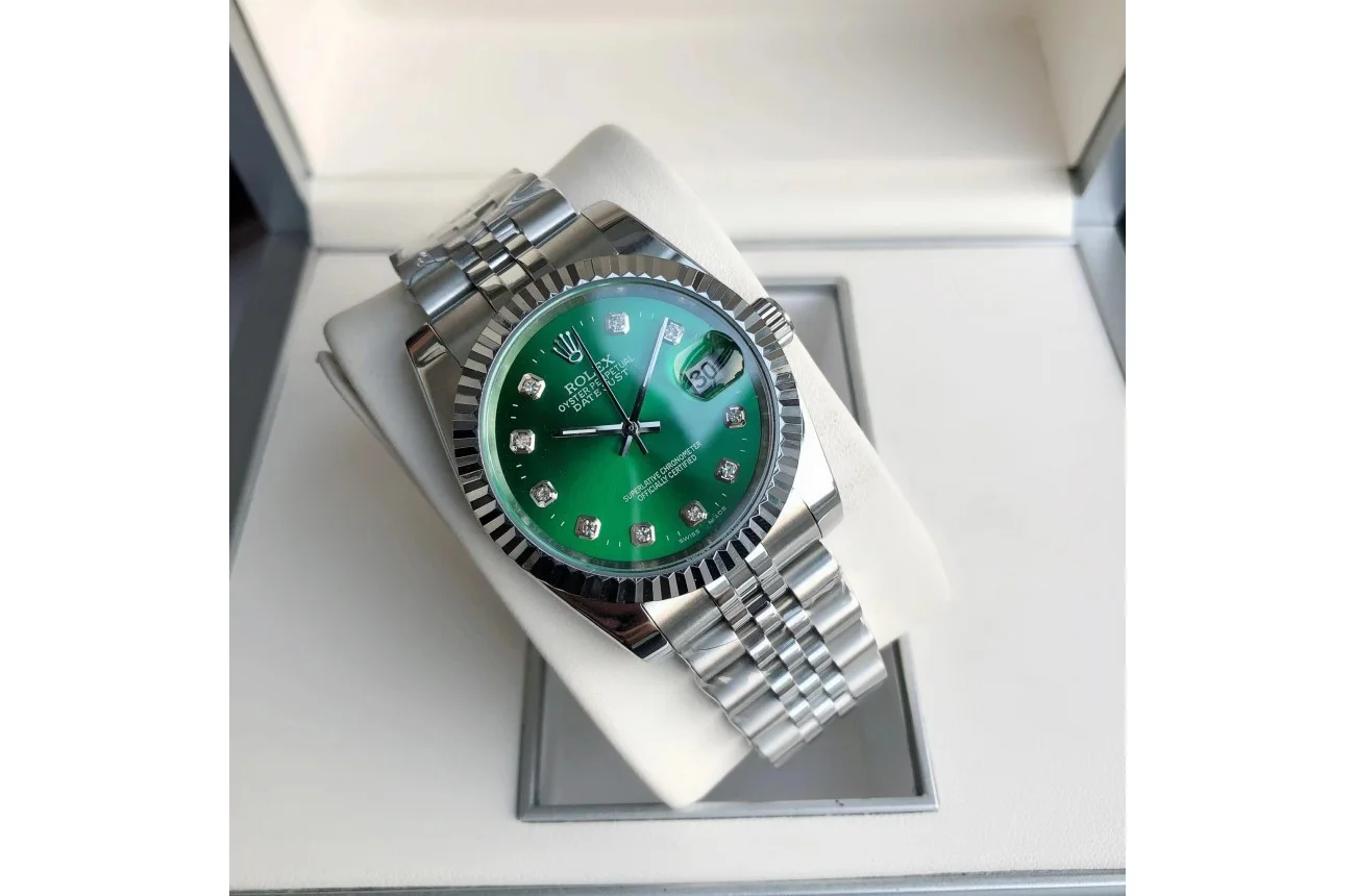 Couple Watches Rolex Datejust 36/28mm SS/SS Jub Green/Dia - gallery