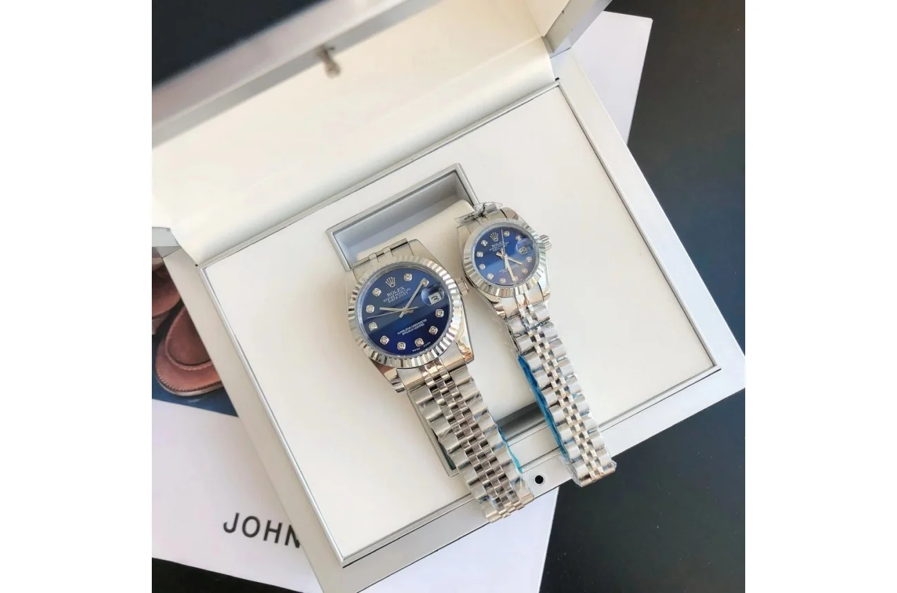 Couple Watches Rolex Datejust 36/28mm SS/SS Jub Blue/Dial - gallery