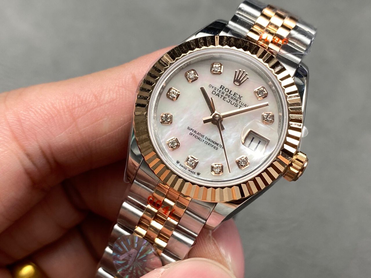 Rolex Lady-Datejust Super Clone 28mm Mother of Pearl Diamond Marker Women’s Watch - gallery