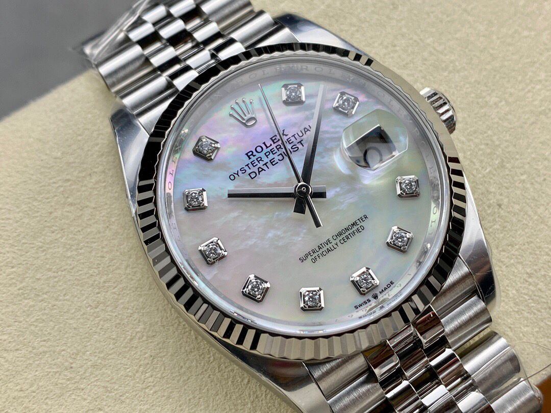 Rolex Datejust Super Clone 36mm Mother of Pearl White Dial 116244 - gallery