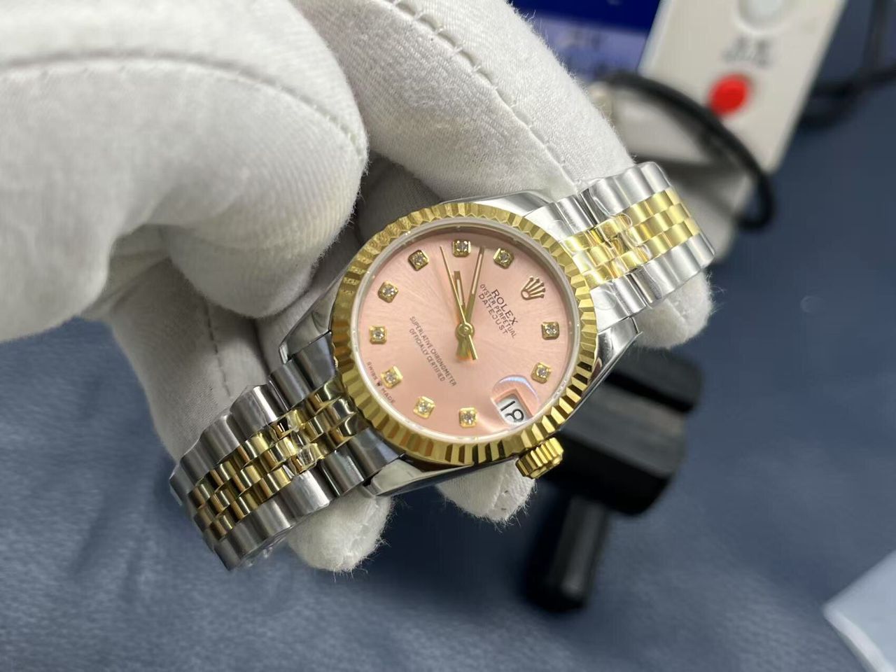 Rolex Datejust Superr Clone 31mm Mid-Size Pink Floral Dial 178271 - gallery