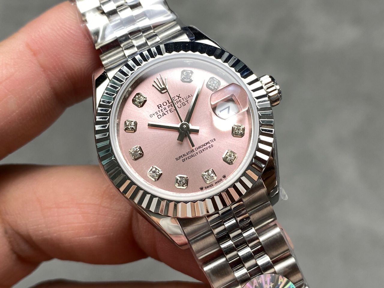 Rolex Lady-Datejust Super Clone 28mm Gold Dust – Pink Dial 179174 - gallery
