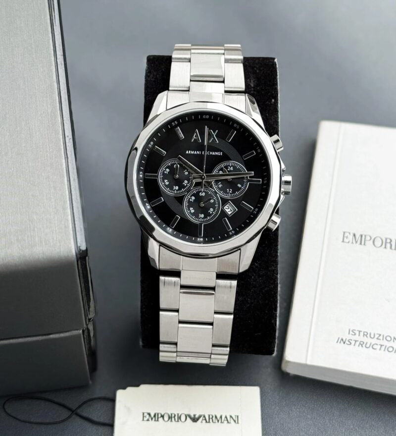 Armani Exchange Chronograph Silver Black Face - gallery