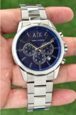 Armani Exchange Chronograph Silver Blue Dial 12-Hour - gallery