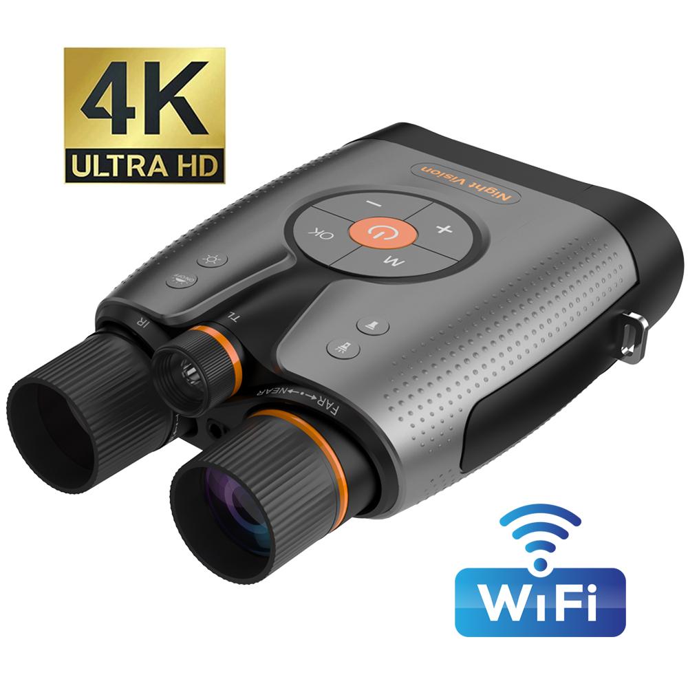 DS371 WIFI Infrared Digital Telescope Video Camcorder 4K 52MP UHD Night Vision Binoculars Camera for Hunting with AI Color