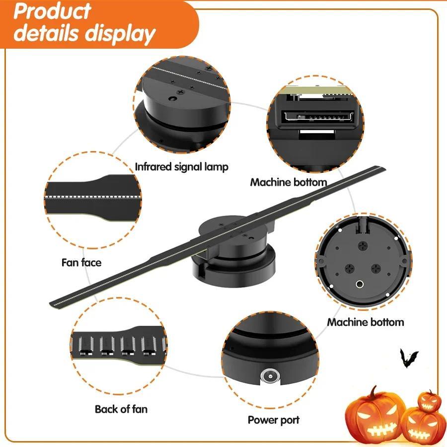 Discover the Revolutionary Features of 42cm 3D Holographic Fan Wifi Remote Custom ICONS DIY Video LOGO LED Neon Lights Rotating Display AD 3D Holographic Projector