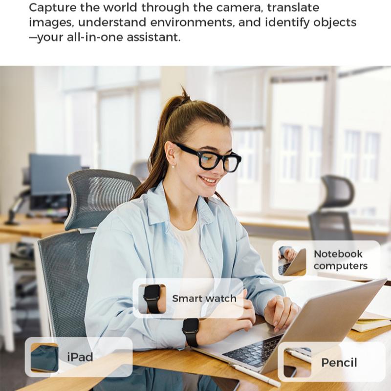 AI Smart Glasses HD 1080P Camera Polarized Sunglasses Mini Video Recorder Security Sports DVR Surveillance Camcorder 2025 Bluetooth Wireless Adapter Wearable Chargeable Transparent Lenses - Image 4