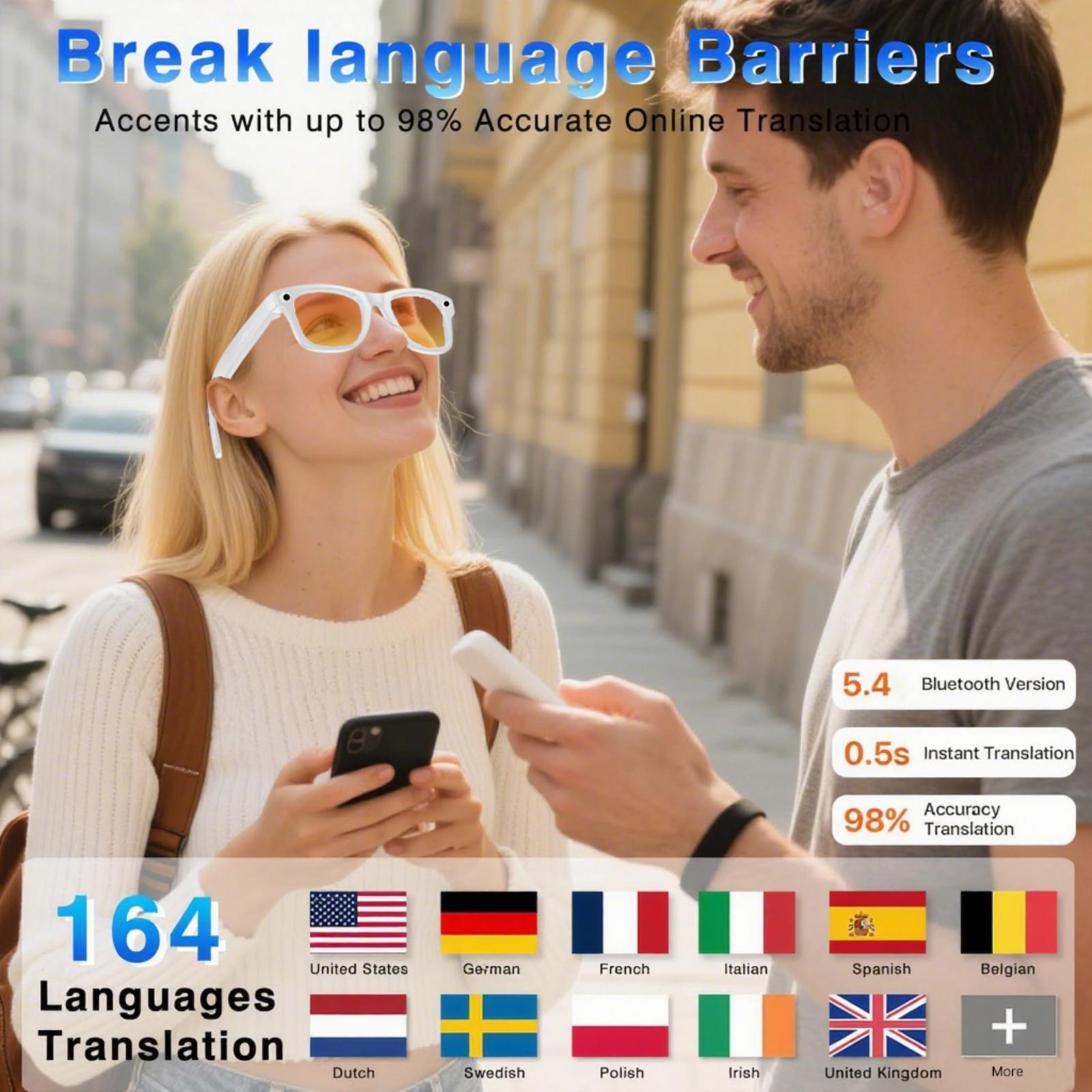 4K HD Smart Glasses AI GPT Camera BT&WIFI Call 270Mah Voice Assistant Simultaneous interpretation Identify Objects Smart Glasses Magnetic Memory Wearable - Image 5