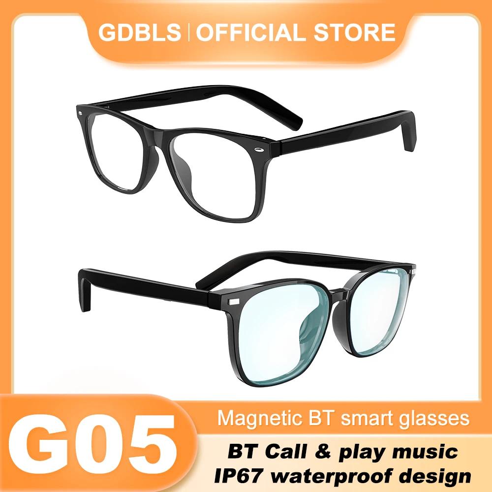 New G05-C smart glasses bluetooth call stereo music hands-free anti-blue light smart sunglasses sports glasses Wearable C-Black