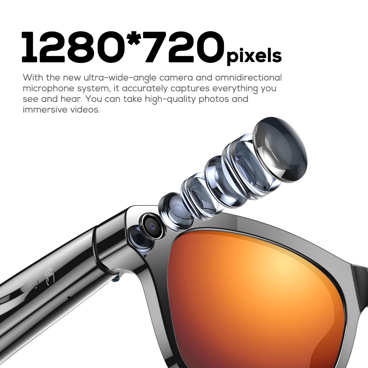 New AI Smart Glasses With Camera Bluetooth Call Voice Assistant Control Navigation Waterproof Smart Sports Wearable Glasses Men Charging Device Local Magnetic Chargeable Black Gold - Image 2