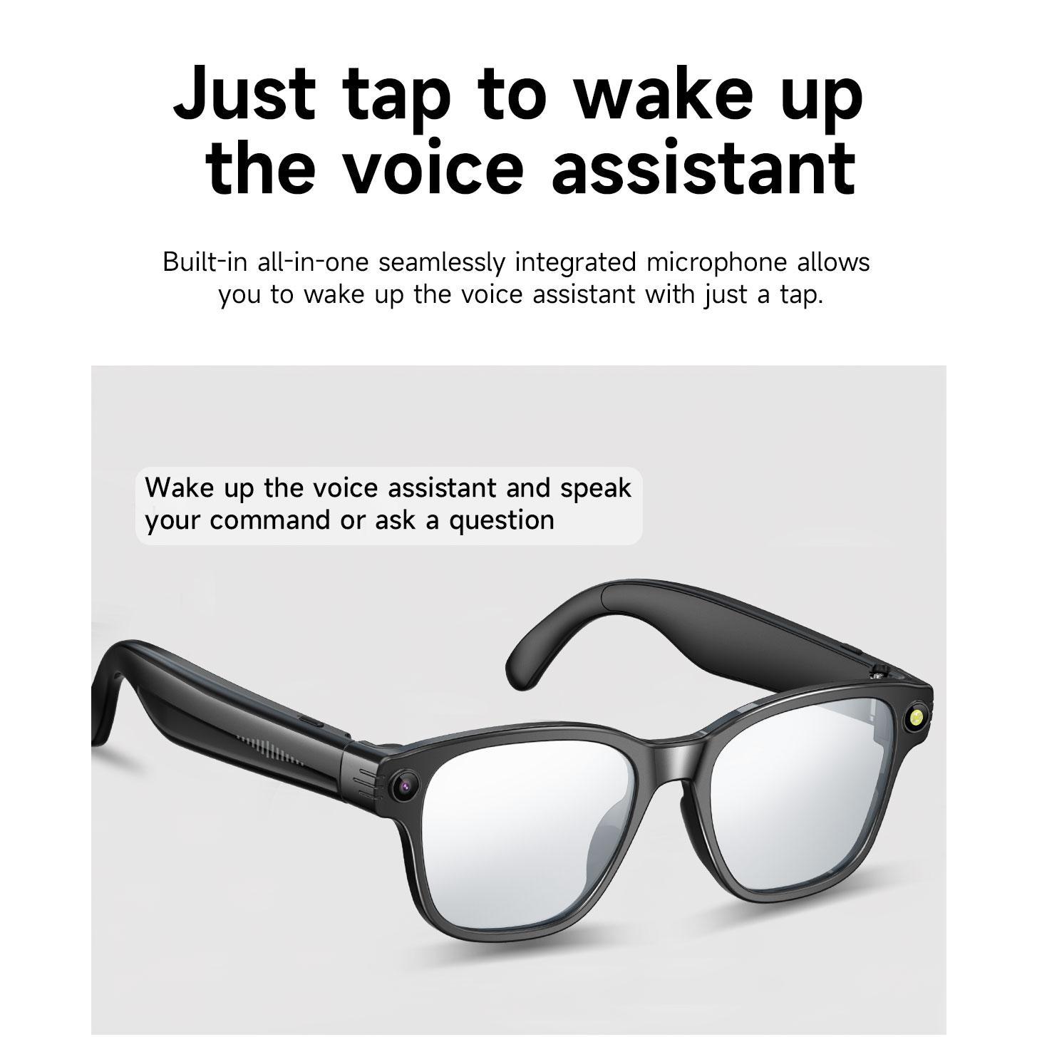 Smart Glasses Take Photo Video Record Real-time Translation Bluetooth Call Glasses Voice Assistant Music Playback Sunglasses Android Magnetic Wearable Transparent