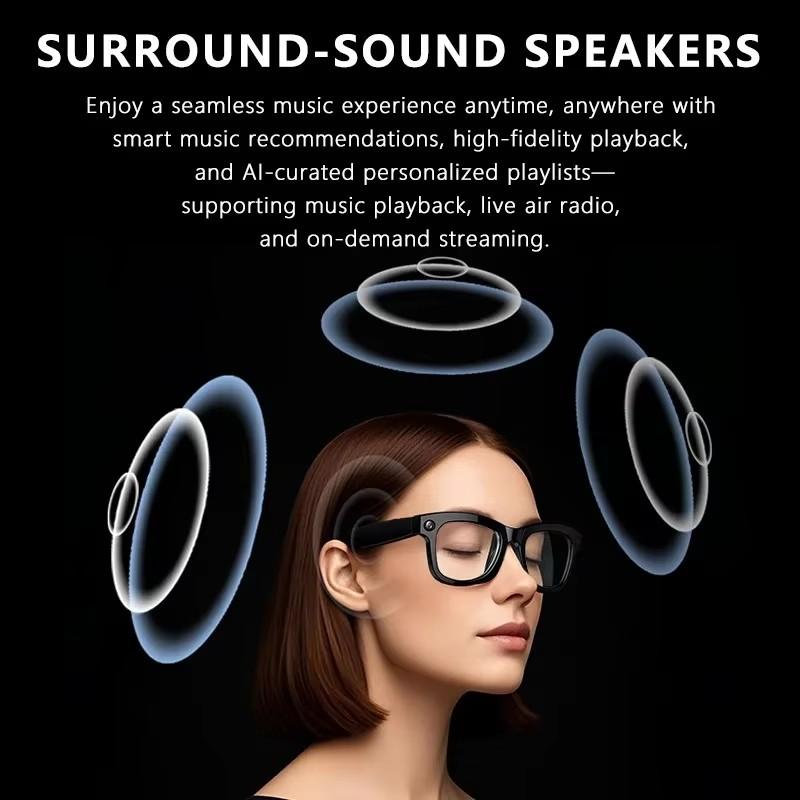 AI Smart Glasses Camera Take Pictures Voice Assistant Touch Control Recording Video Waterproof Bluetooth Smart Sunglasses 2025 Wireless Button Device Phone Wearable - Image 3