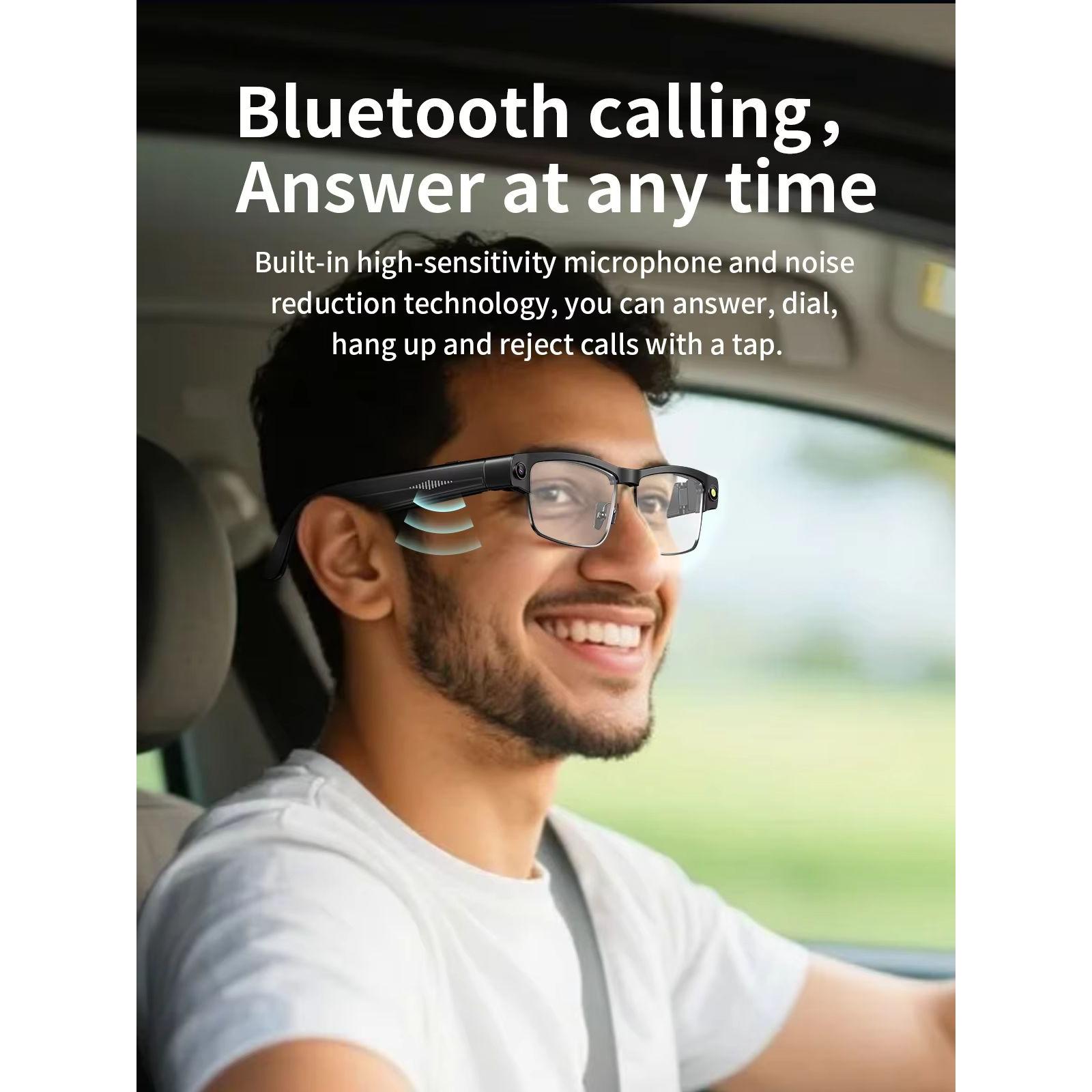 Camera Smart Glasses Photo Video Record BT Call Music Playback Smart Glasses Al Object Recognition Voice Assistant Sunglasses Bluetooth Android - Image 3