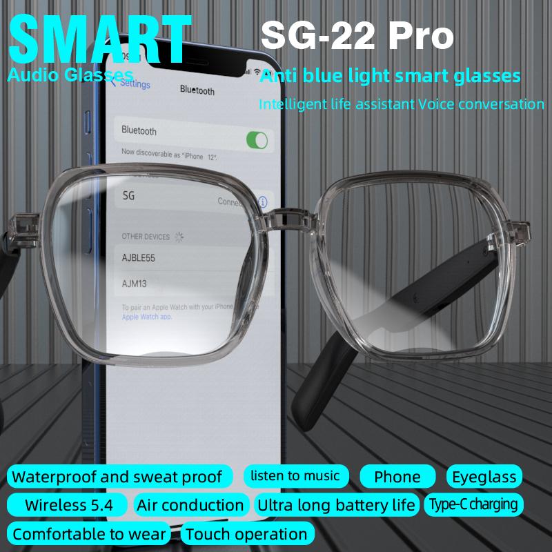 SG-22Pro Hands-Free Calling Smart Frame Built Smart Bluetooth Glasses Wireless Audio Eyewear with Open Ear Speakers Rechargeable - Image 4