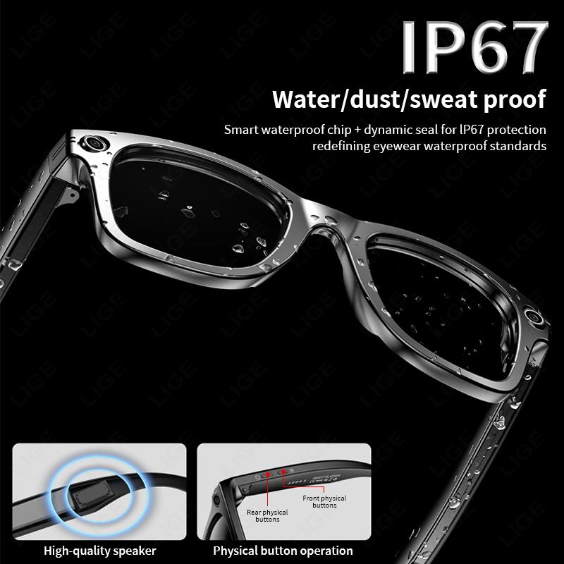 W600 Smart Glasses Bluetooth Camera 5MP Videos/Audio Recording Photo-taking AI Translation IP65 Waterproof Glasses App Control