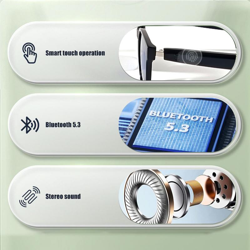 LIGE Fashion AI Smart Bluetooth Glasses Voice Assistant Bluetooth Call Playing Music Men Women Smart Sunglasses Camera Control - Image 2