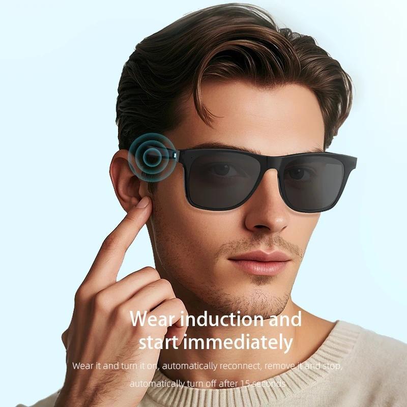 Smart Bluetooth 5.3 Glasses Can Listen To Music Calls Photosensitive Color Change Sunglasses Voice Assistant Fast Charging - Image 2