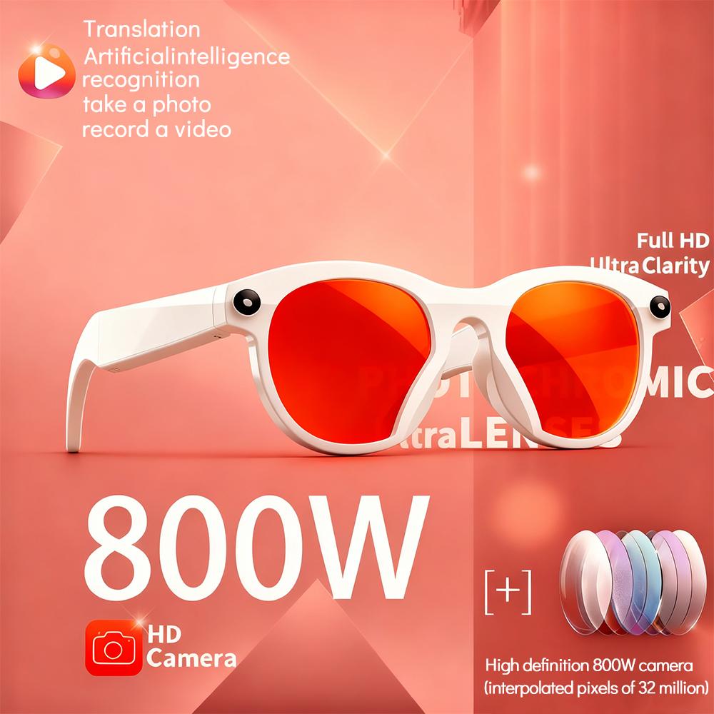 The Future of Technology: Exploring New Smart Glasses Men 8MP Camera WiFi Bluetooth Touch Control IP65 Waterproof AI Translation Noise Cancelling AI Glasses Women's Innovations