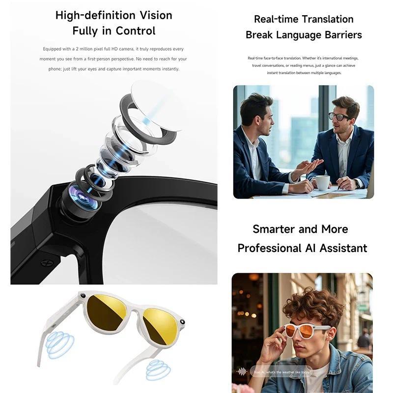 The Future of Technology: Exploring AI smart glasses 8-megapixel recording video photography listening to music recognition answer translation waterproof Bluetooth's Innovations