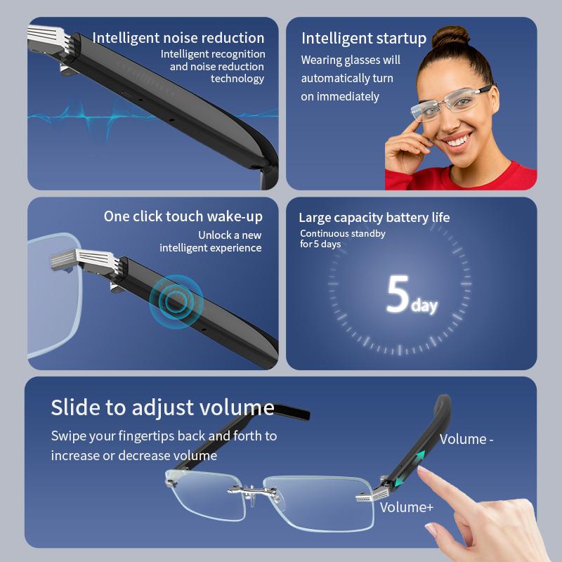 Discover the Revolutionary Features of Smart Glasses G06-T Outdoor Sports, Leisure, Music, Suitable for Men and Women, Fashionable Blue Light Blocking Glasses