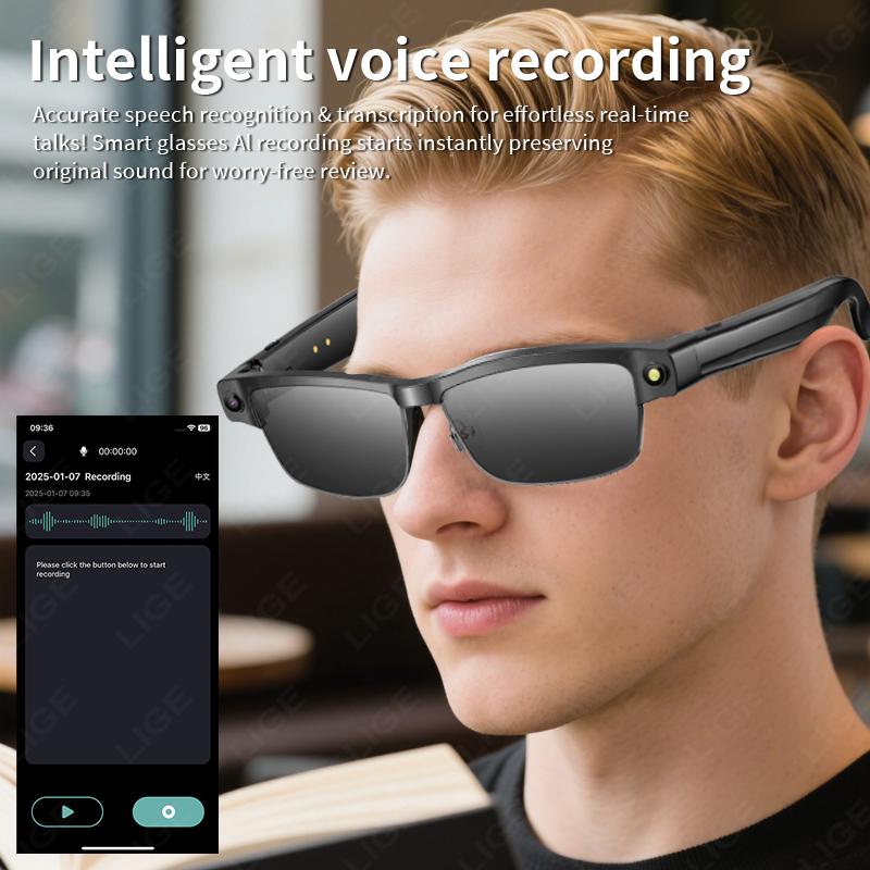 The Future of Technology: Exploring Smart Black Glasses with 8 Million Pixels, Video Recording, AI Photo Recognition, Answer Translation, 270mAh Battery, Latest Bluetooth Technology, Designed for New Usage's Innovations