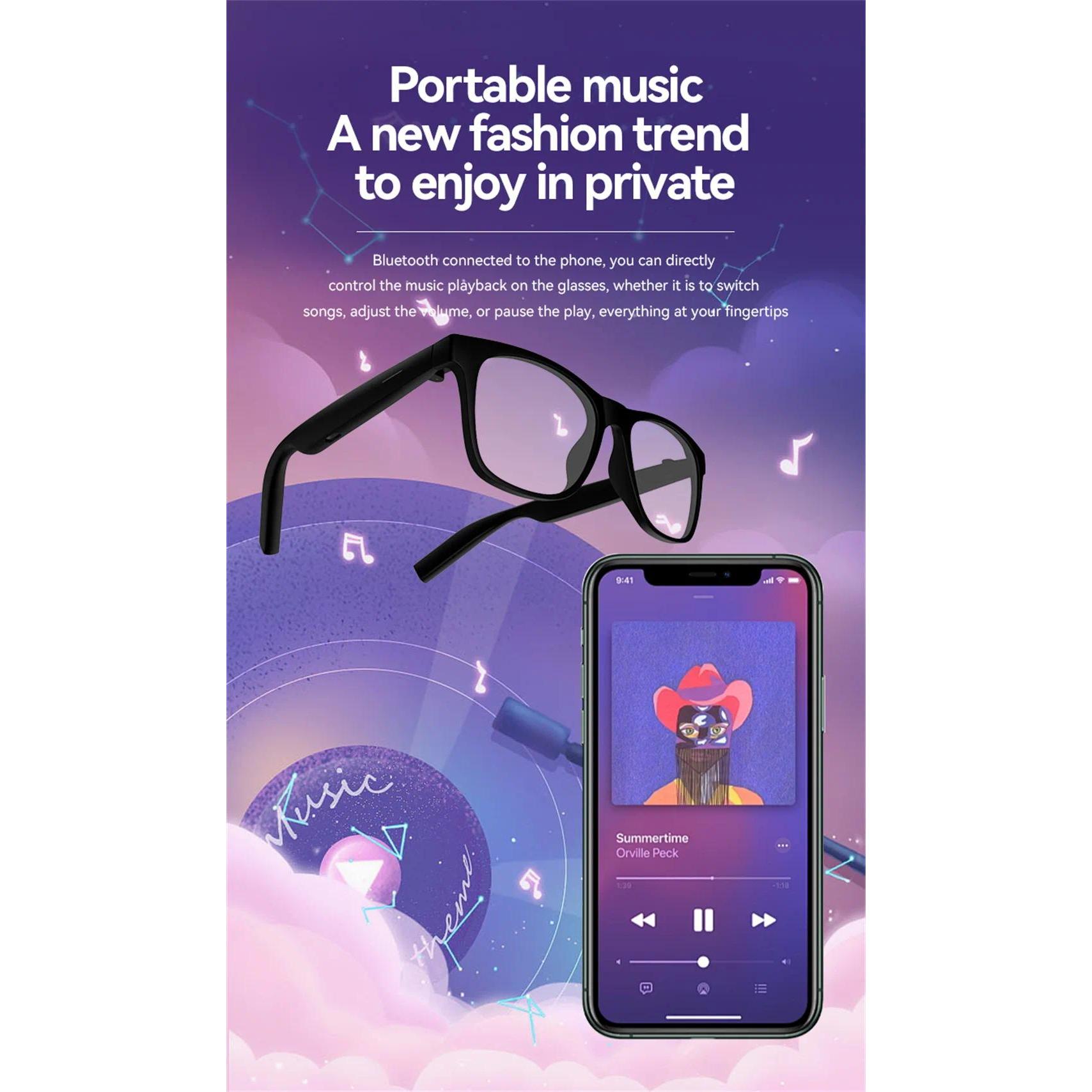 2026 NEW Smart Glasses Wireless Bluetooth Hands-Free Calling Music Play Headphones With Microphone Stereo Speaker Glasses