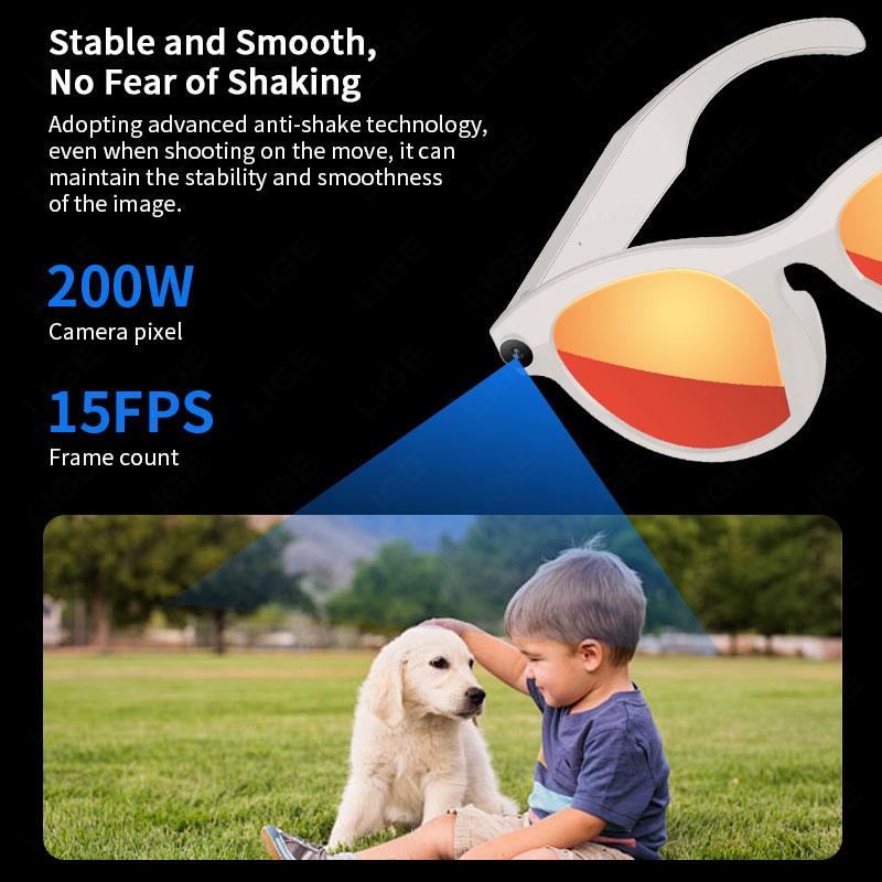 LIGE AI Smart Glasses 6K HD Camera Glass Multifunctional Bluetooth Call Voice Assistant Music Play Translation Glasses 2026 New