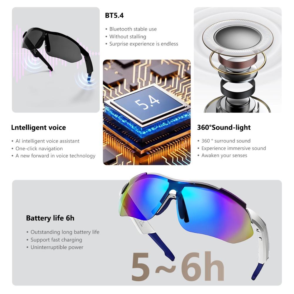 QY-Pro3 UpgradeSmart Glasses With Camera Video Recording AI Photo Recognition Bluetooth Call Translation Voice Assistant Glasses